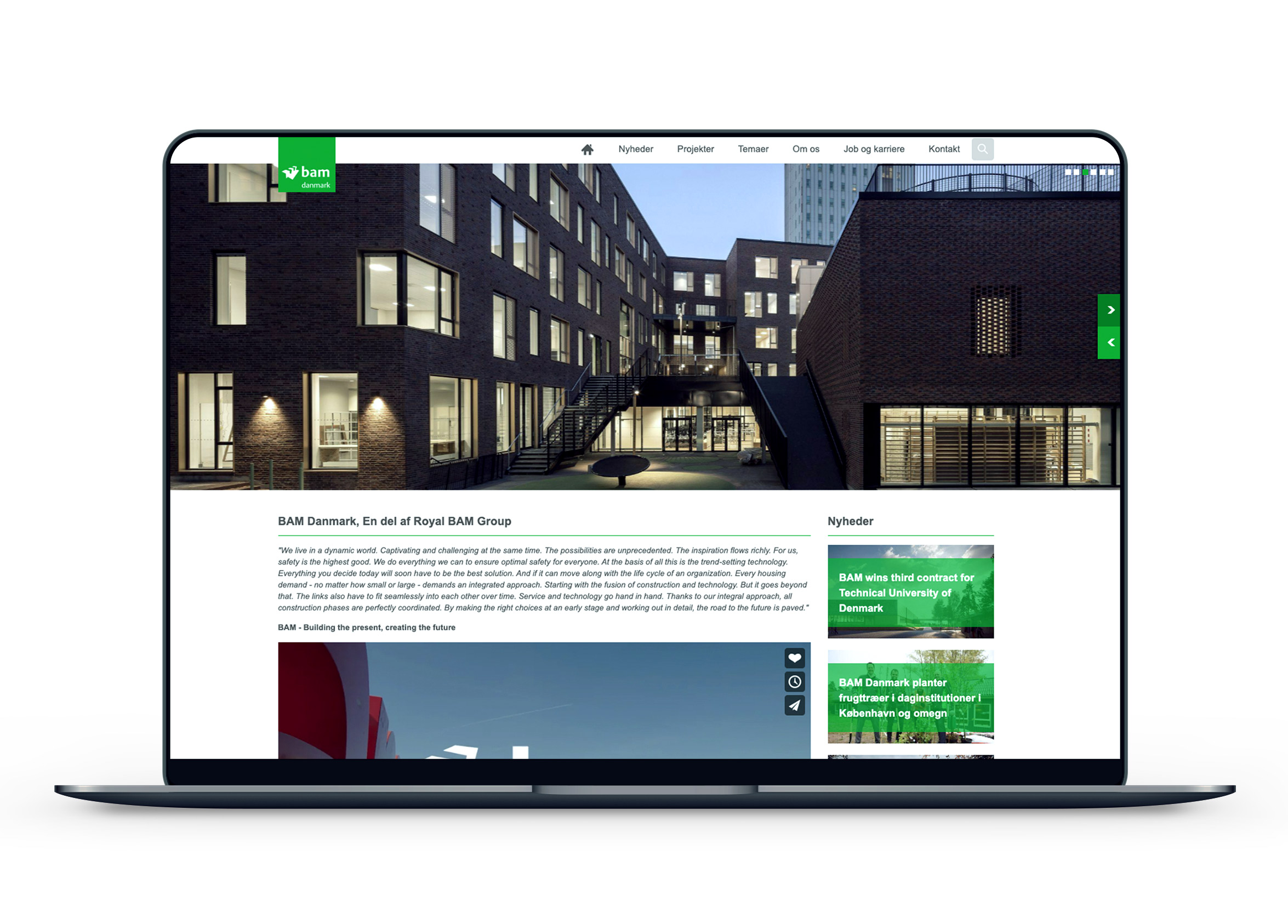 Macbook met de bam website