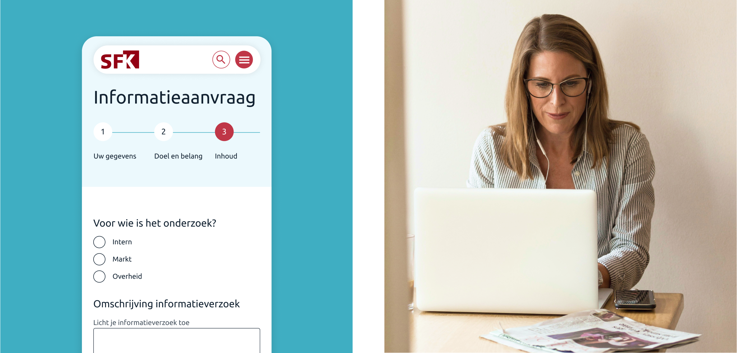 Informatieaanvraag binnen SFK website