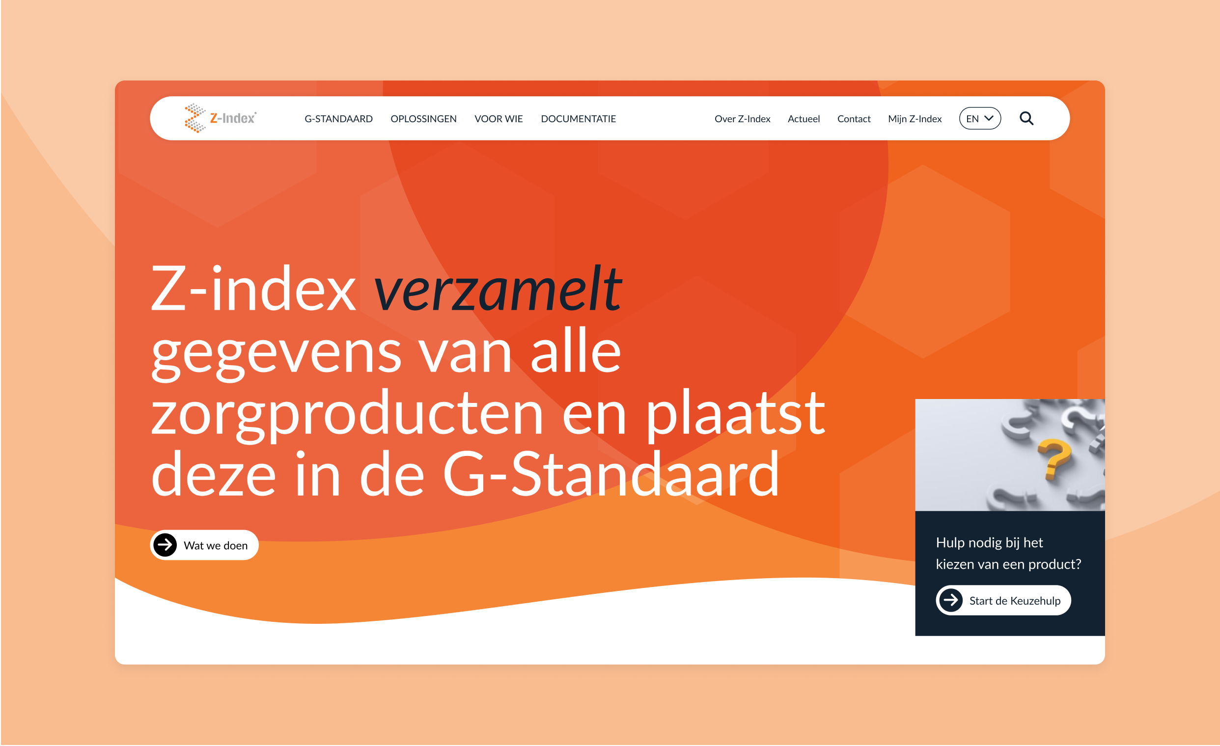 Screenshot van Z-Index homepage