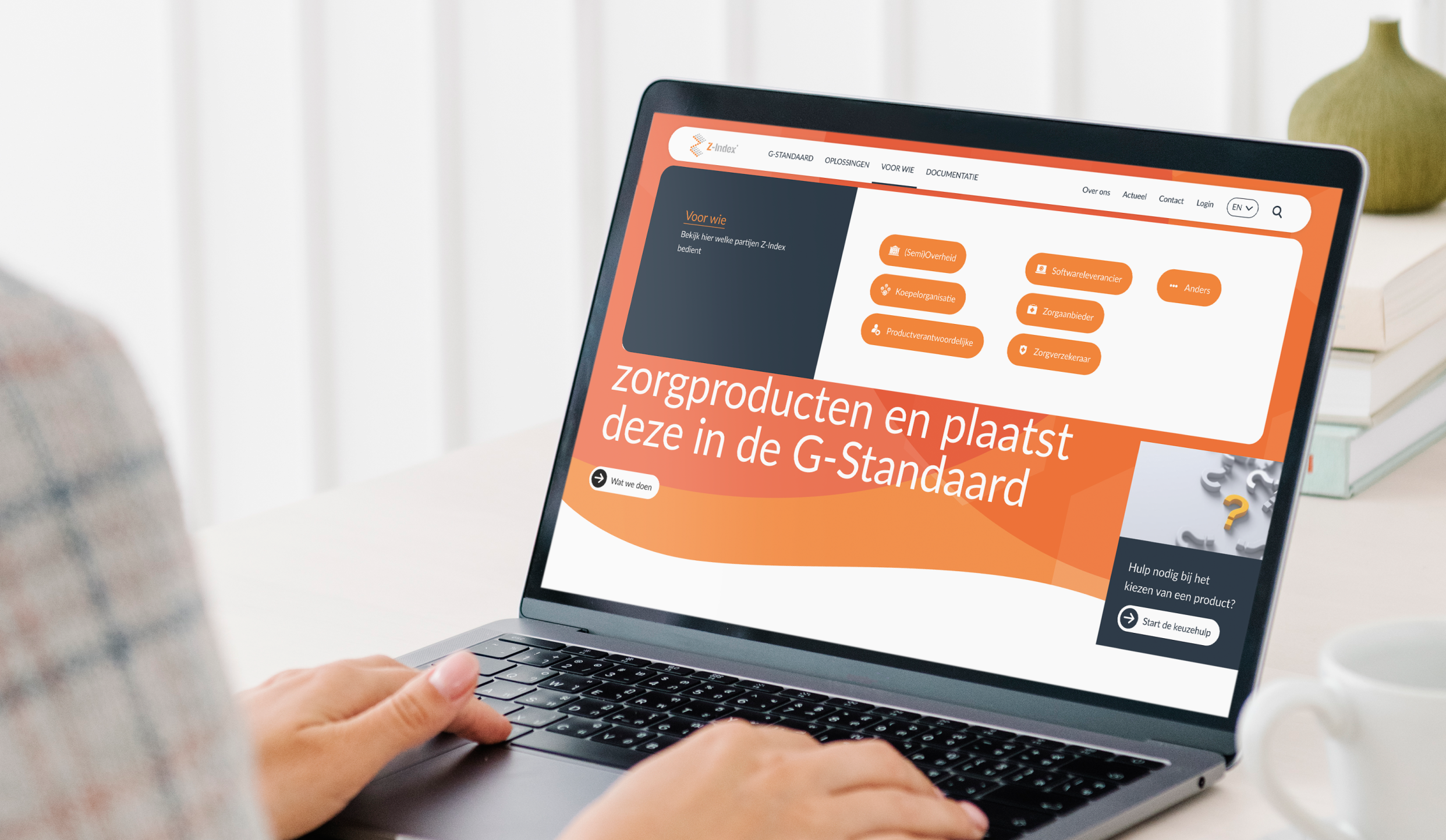 Gebruiker op Z-Index website