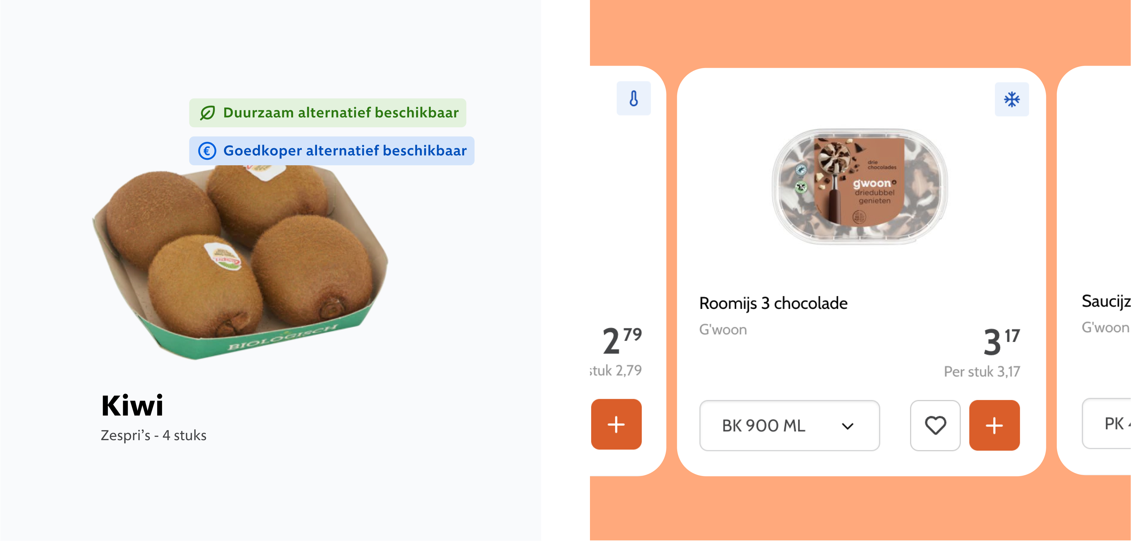 Kiwi en roomijs bestellen bij Zorgboodschap