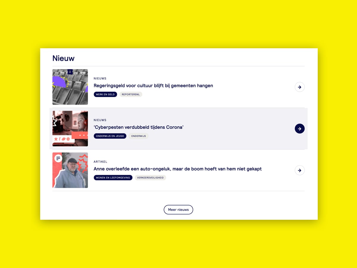 Mockups van Mobiele versie van Pointer website