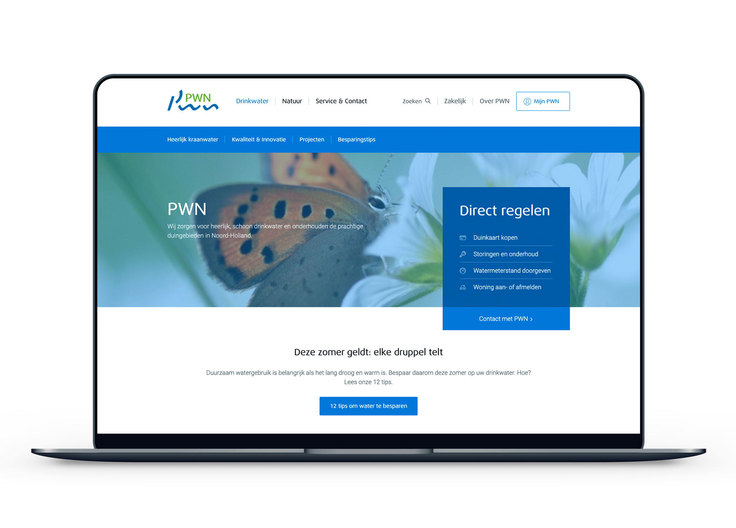 Afbeelding van de PWN website in een macbook